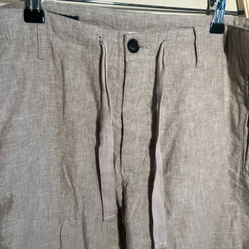 Perry Ellis Pants Mens 34x30 Tan Linen Blend Coastal Preppy Resortwear‎ Wedding